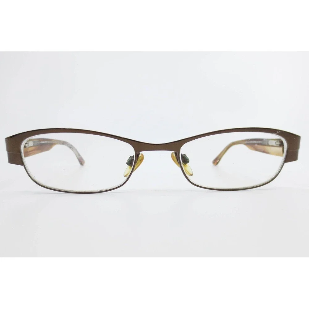 Genesis Altair G3002 Coffee Brown Oval Eyeglasses Frames 51-18-130 Tortoise Trim